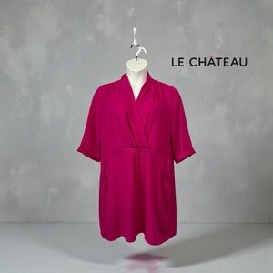 NWOT, Studio Le Château, Wrap Tunic Dress, Plus Size XXL, Fuchsia